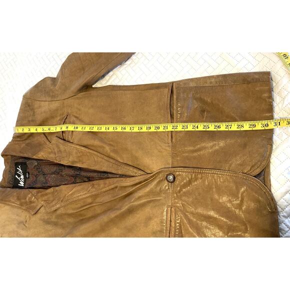 Winlit tan/brown vintage genuine leather jacket Blazer Vintage 80s/90s - Picture 10 of 16